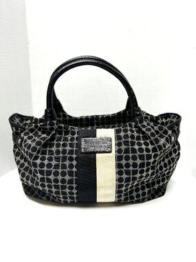 Kate Spade New York cream and black geometric large handbag